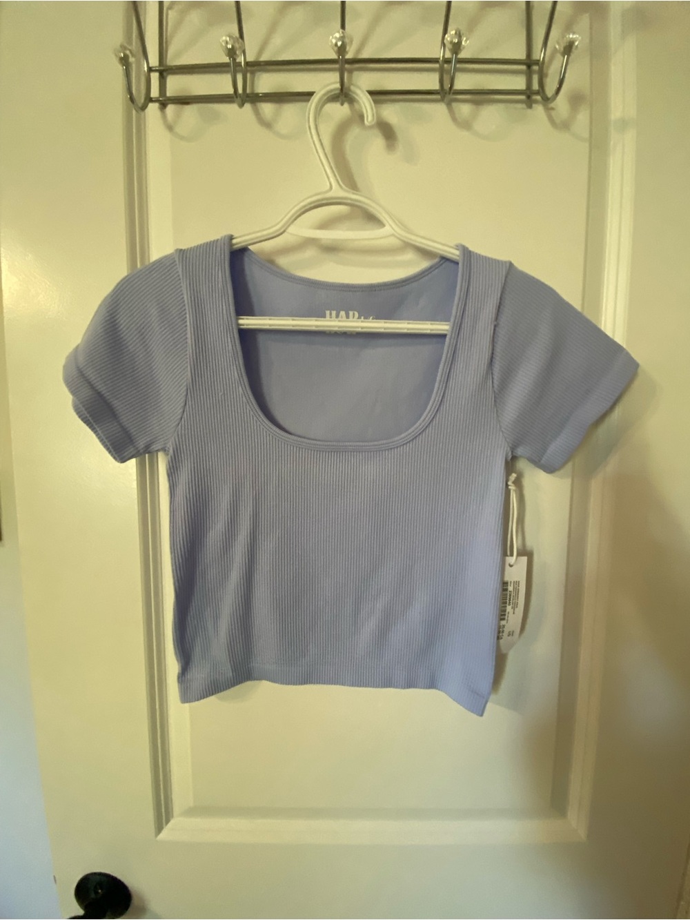 Harlow Ribbed Scoop-Neck Crop Top